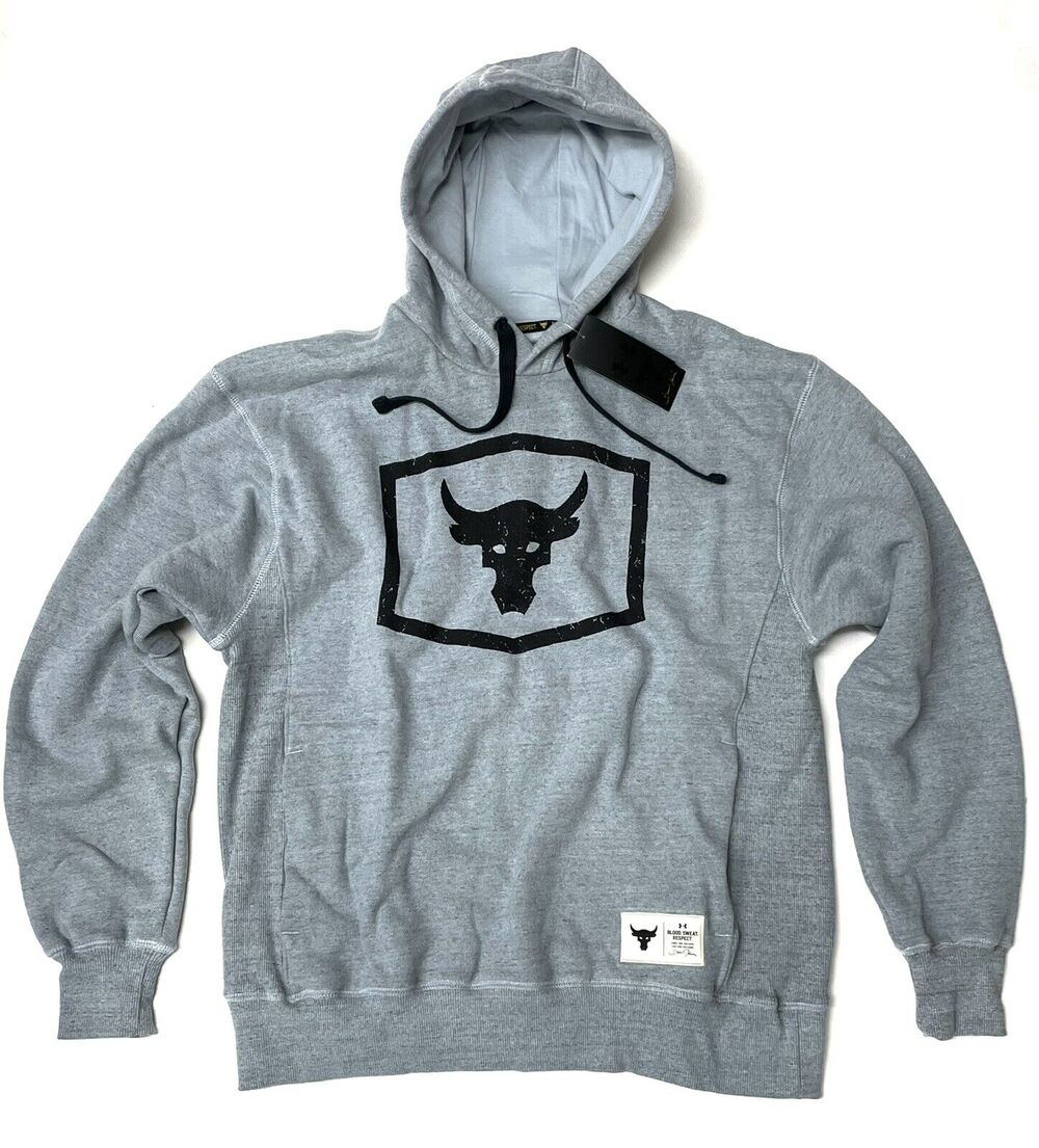 UA Under Armour Project Rock Hoodie Sweatshirt Mens Size 2XL Warm Up 1346067
